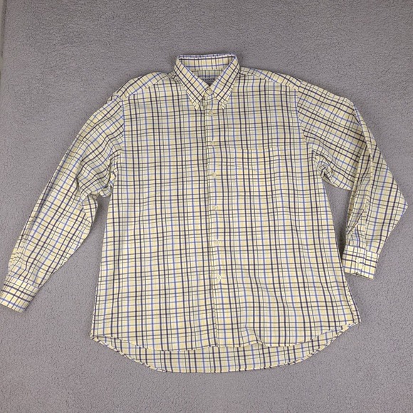 Andre Ghekiere Shirt Mens XL Plaid Button Down Made In France Cotton Long Sleeve - Picture 1 of 15